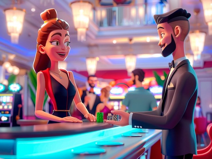 Pengalaman interaktif bermain baccarat dan blackjack di Kasino Langsung reno8